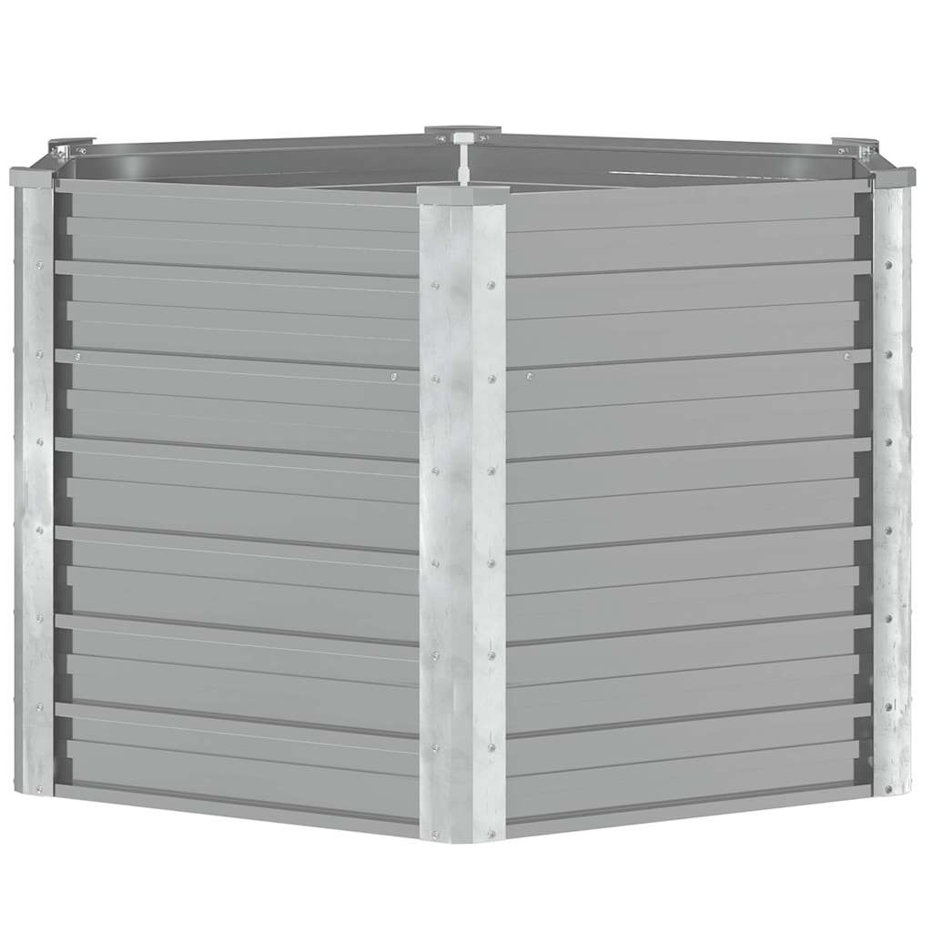 vidaXL Garden Raised Bed Galvanised Steel 129x129x77 cm Grey