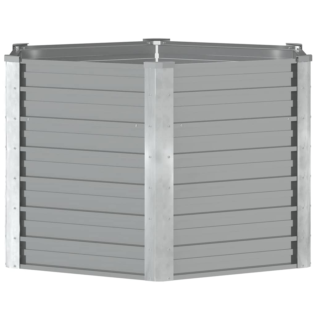 vidaXL Garden Raised Bed Galvanised Steel 129x129x77 cm Grey