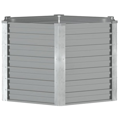 vidaXL Garden Raised Bed Galvanised Steel 129x129x77 cm Grey