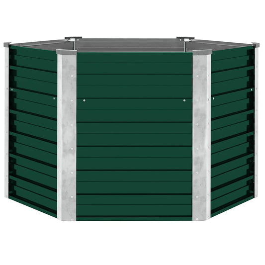 vidaXL Garden Raised Bed Galvanised Steel 129x129x77 cm Green