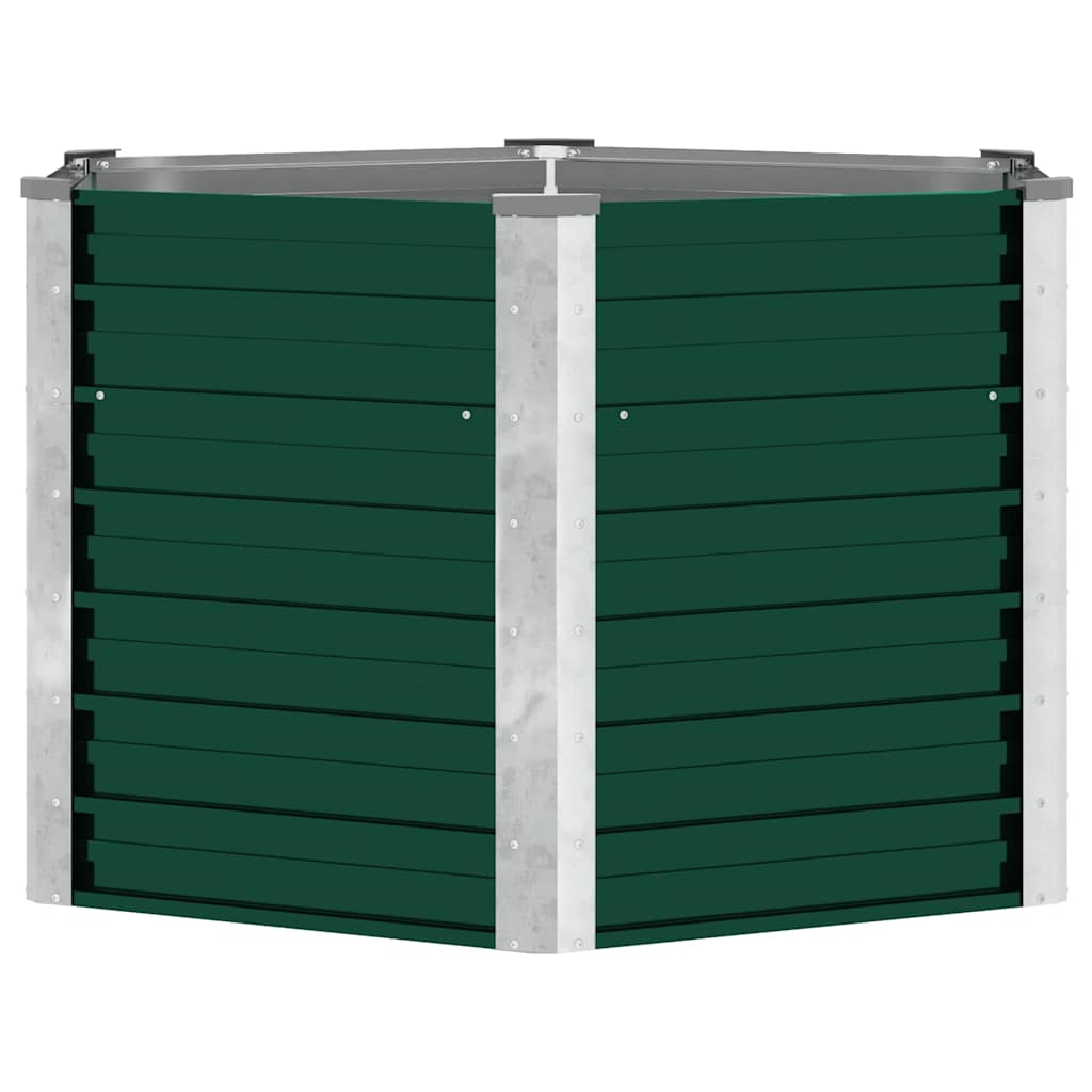 vidaXL Garden Raised Bed Galvanised Steel 129x129x77 cm Green