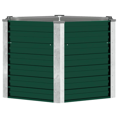 vidaXL Garden Raised Bed Galvanised Steel 129x129x77 cm Green