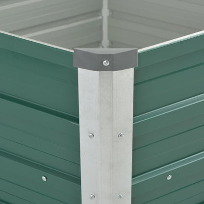 44857 vidaXL Garden Raised Bed Galvanised Steel 129x129x77 cm Green