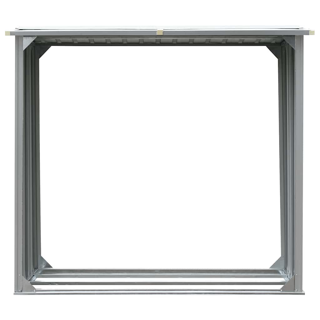 vidaXL Garden Log Storage Shed Galvanised Steel 172x91x154 cm Grey