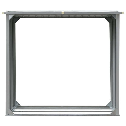vidaXL Garden Log Storage Shed Galvanised Steel 172x91x154 cm Grey