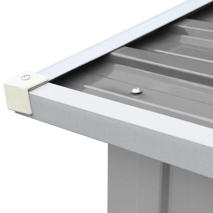 vidaXL Garden Log Storage Shed Galvanised Steel 172x91x154 cm Grey