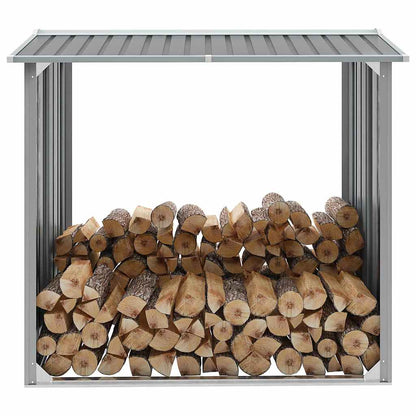 vidaXL Garden Log Storage Shed Galvanised Steel 172x91x154 cm Grey