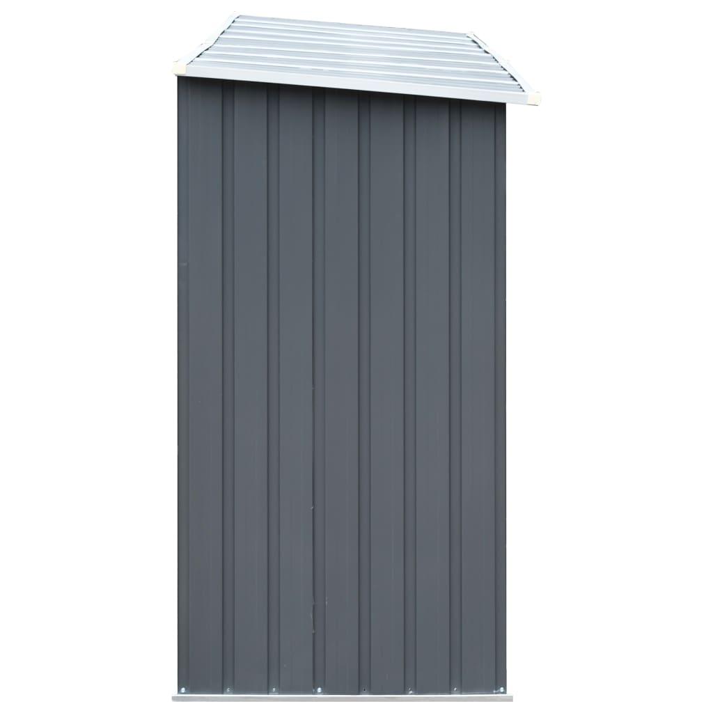 vidaXL Garden Log Storage Shed Galvanised Steel 330x84x152 cm Grey