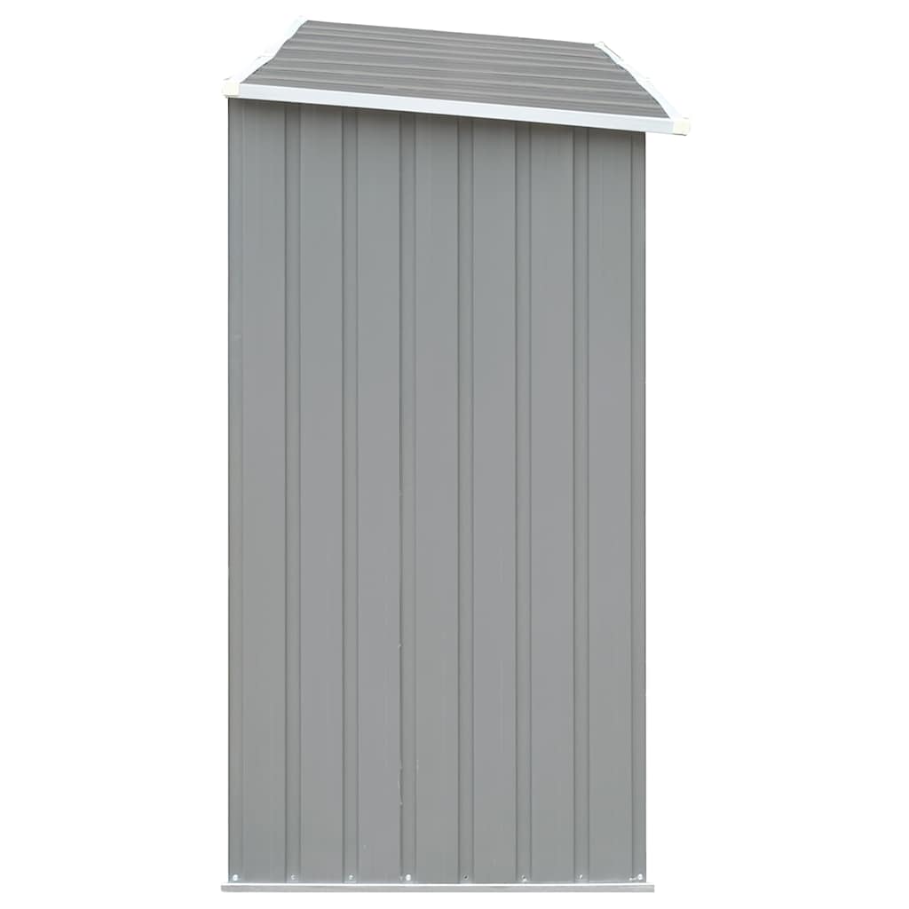 vidaXL Garden Log Storage Shed Galvanised Steel 330x84x152 cm Grey