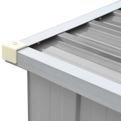 vidaXL Garden Log Storage Shed Galvanised Steel 330x84x152 cm Grey