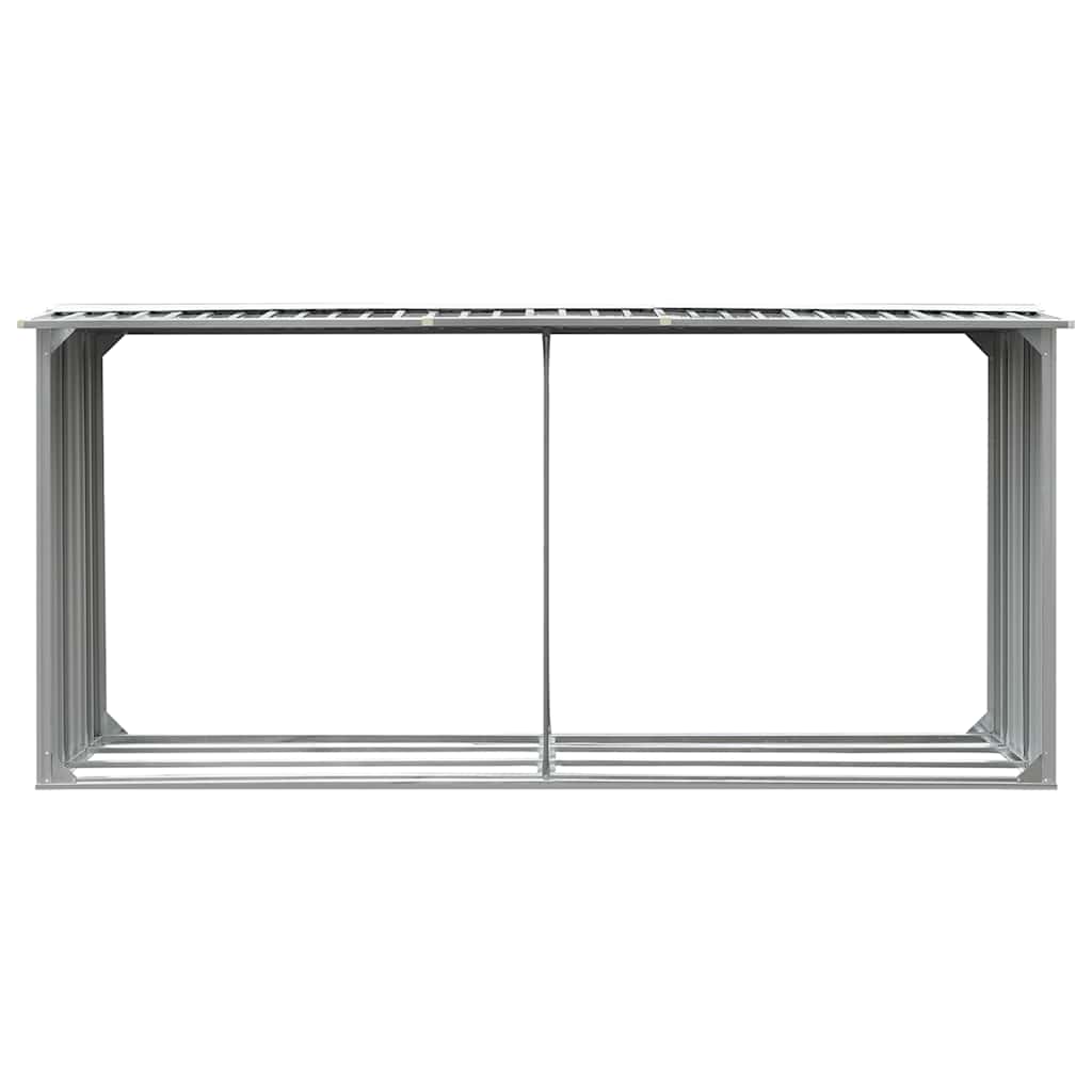 vidaXL Garden Log Storage Shed Galvanised Steel 330x92x153 cm Grey