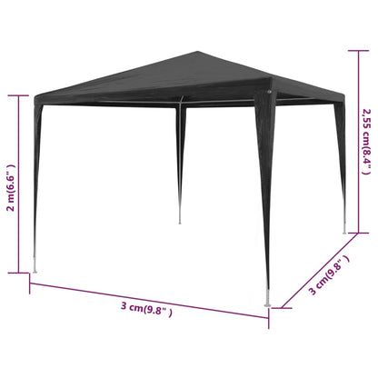 vidaXL Party Tent 3x3 m PE Anthracite
