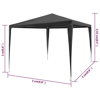 45086 vidaXL Party Tent 3x3 m PE Anthracite