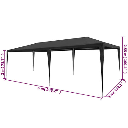 45088 vidaXL Party Tent 3x6 m PE Anthracite