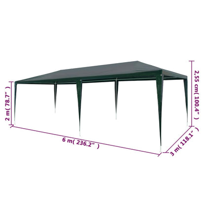 45093 vidaXL Party Tent 3x6 m PE Green