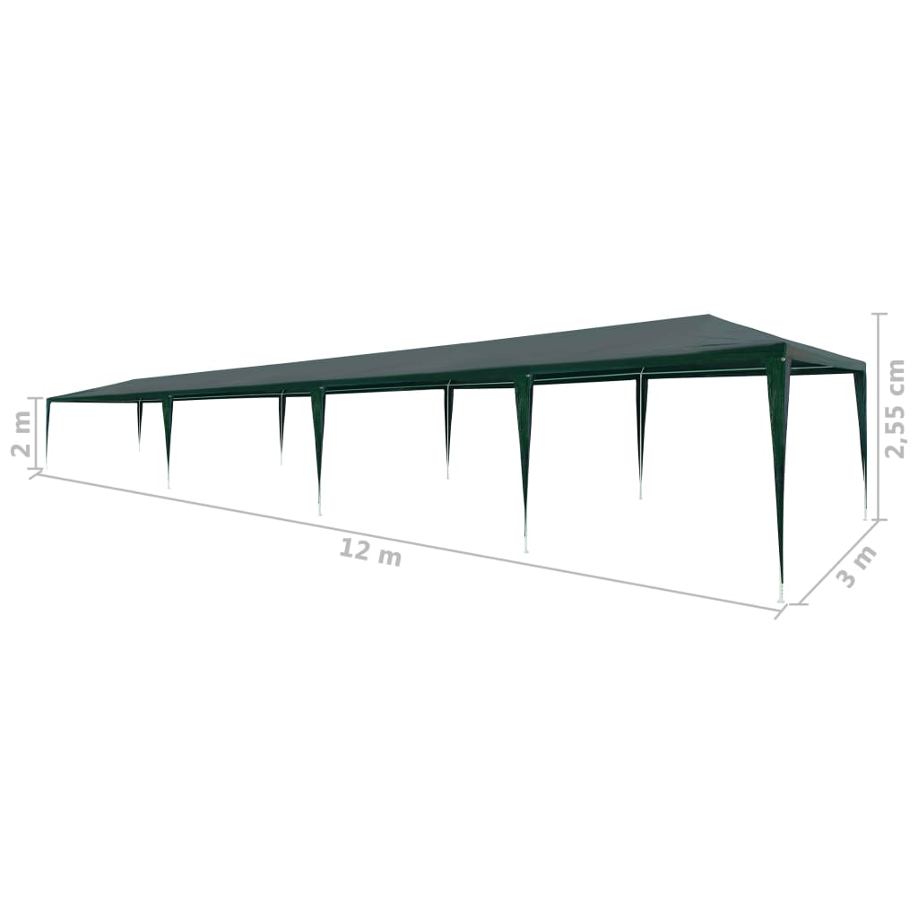 vidaXL Party Tent 3x12 m PE Green