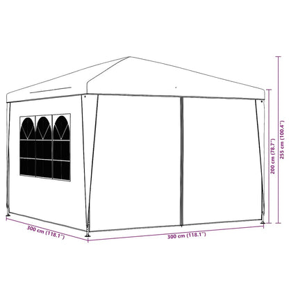 vidaXL Partytent | Blue | Polyethylene roof and side panels | 3x3x2.55 meters