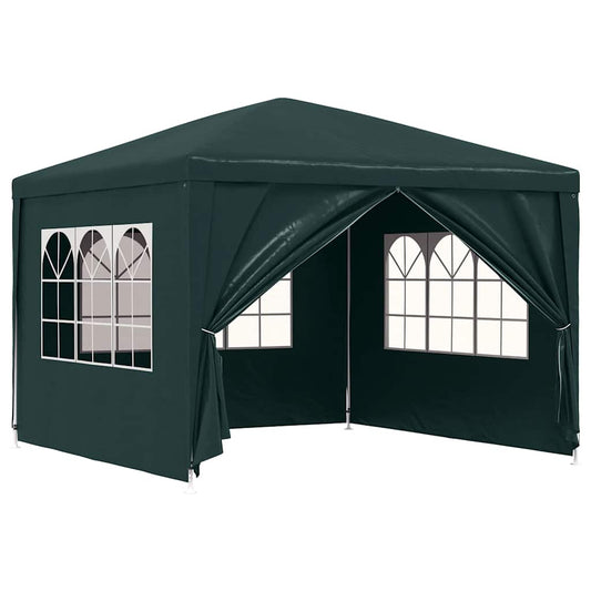 vidaXL Partytent | Green | Polyethylene roof and side panels, Steel frame