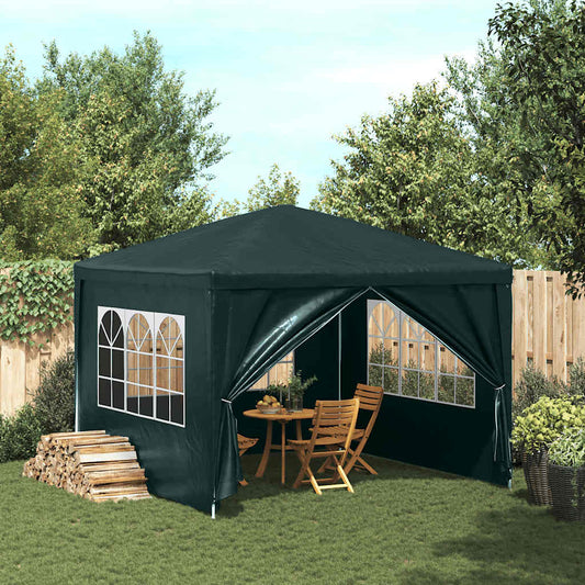 vidaXL Partytent | Green | Polyethylene roof and side panels, Steel frame