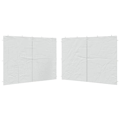 vidaXL Party Tent Sidewall 2 pcs with Zipper PE White