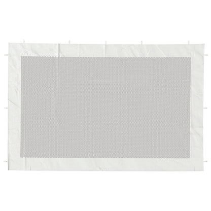 vidaXL Party Tent Sidewall 2 pcs White and Black Mesh