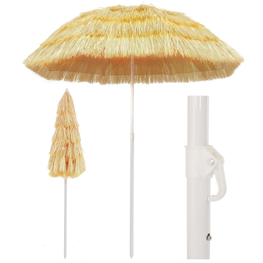 vidaXL Beach Parasol | Natural | Polypropylene | Medium | Height-Adjustable