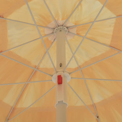 vidaXL Beach Parasol | Natural | Polypropylene | Medium | Height-Adjustable