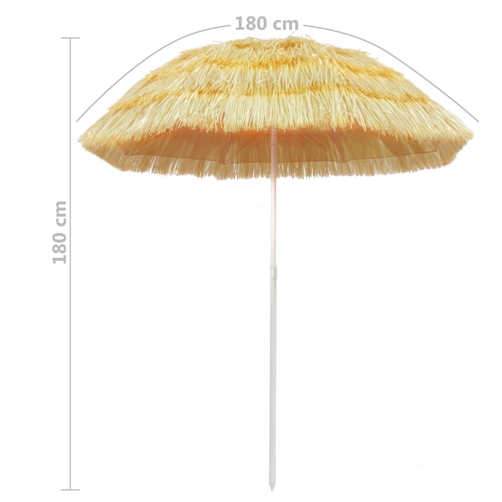vidaXL Beach Parasol | Natural | Polypropylene | Medium | Height-Adjustable