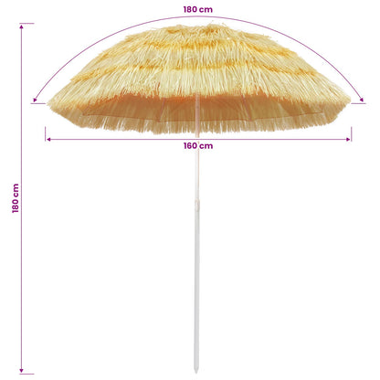 vidaXL Beach Parasol Natural 180 cm Hawaii Style