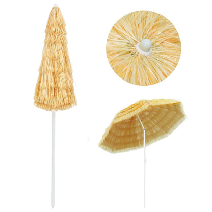 vidaXL Beach Parasol | Natural | Polypropylene, Polyester, Powder-Coated Steel