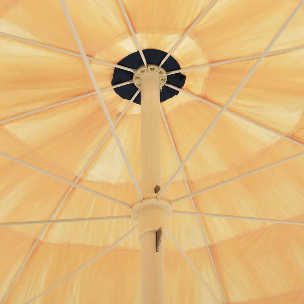 vidaXL Beach Parasol | Natural | Polypropylene, Polyester, Powder-Coated Steel