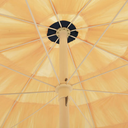 vidaXL Beach Parasol | Natural | Polypropylene, Polyester, Powder-Coated Steel