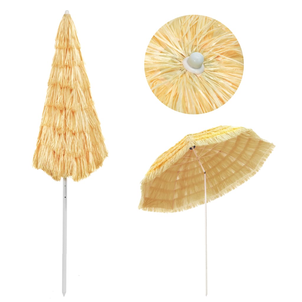 vidaXL Beach Parasol | Natural | Polypropylene
