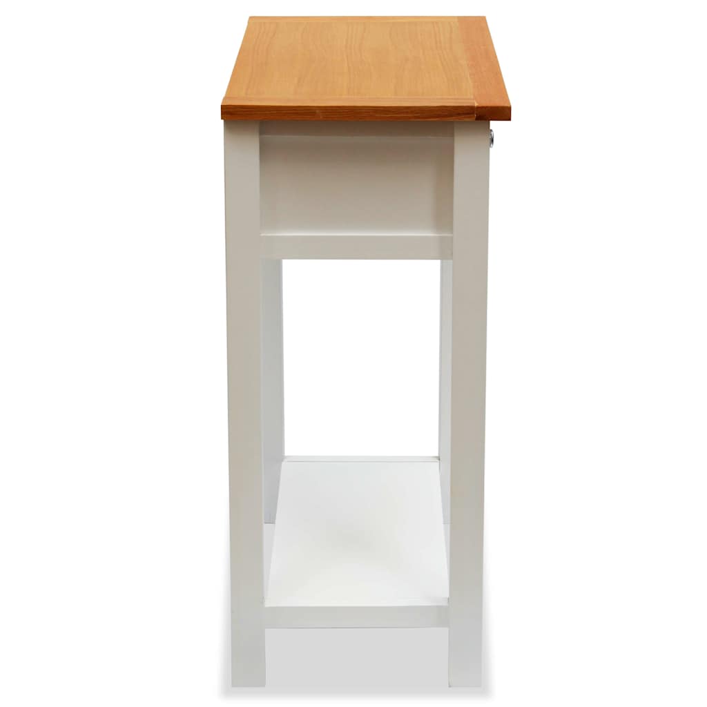 247048 vidaXL End Table 50x32x75 cm Solid Oak Wood