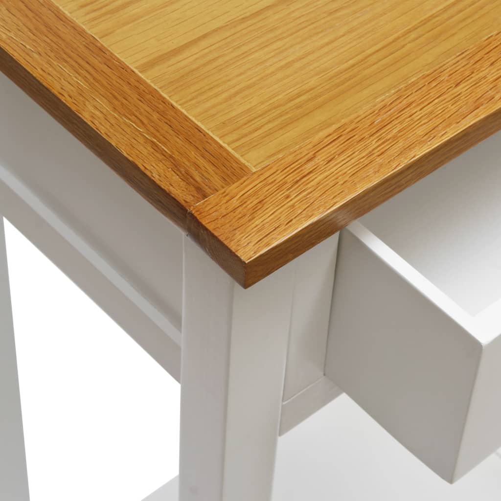 vidaXL End Table 50x32x75 cm Solid Oak Wood
