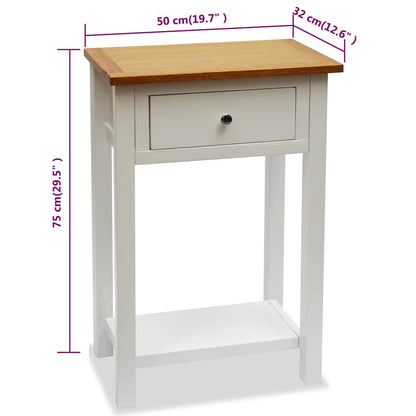 247048 vidaXL End Table 50x32x75 cm Solid Oak Wood