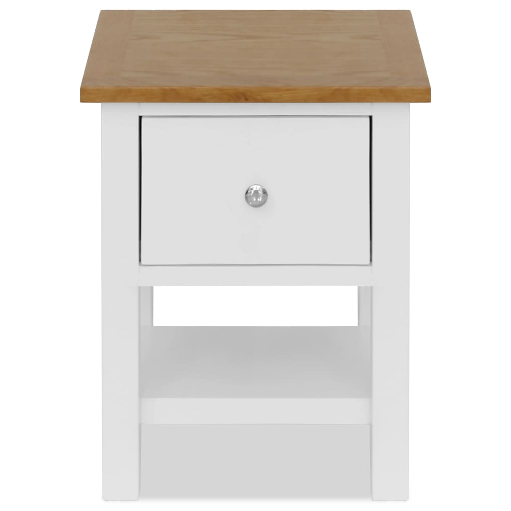 247121 vidaXL Nightstand 36x30x47 cm Solid Oak Wood