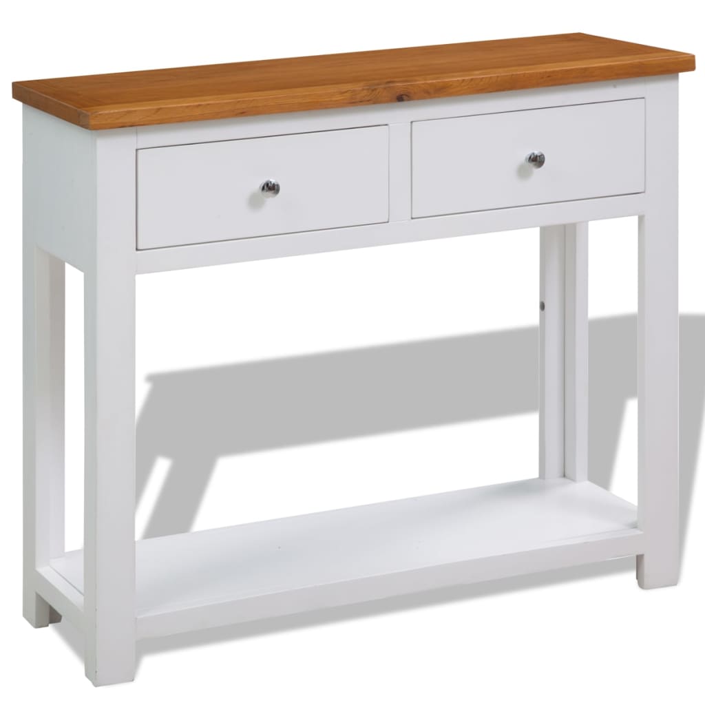vidaXL Console Table 83x30x73 cm Solid Oak Wood