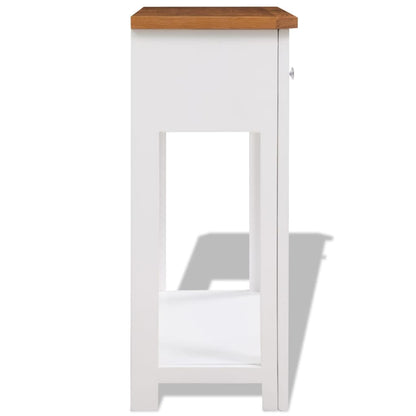 vidaXL Console Table 83x30x73 cm Solid Oak Wood