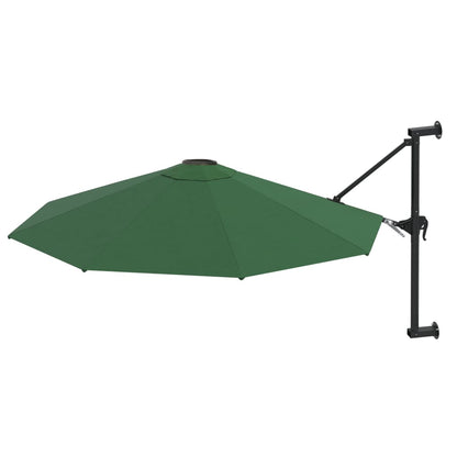 vidaXL Wall-Mounted Garden Parasol with Metal Pole 300 cm Green