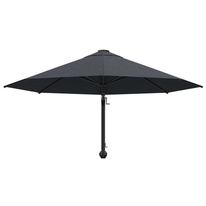 vidaXL Wall-Mounted Garden Parasol with Metal Pole 300 cm Anthracite