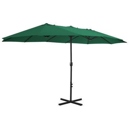 vidaXL Garden Parasol | Green | Polyester fabric, Aluminium pole | Extra large