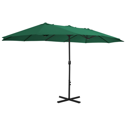 vidaXL Garden Parasol | Green | Polyester fabric, Aluminium pole | Extra large