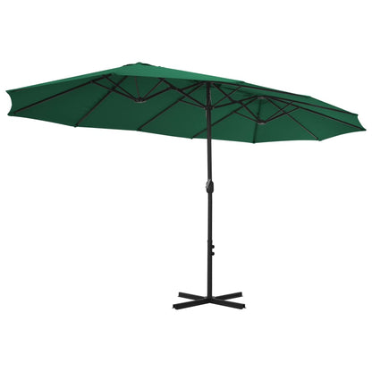 vidaXL Garden Parasol | Green | Polyester fabric, Aluminium pole | Extra large