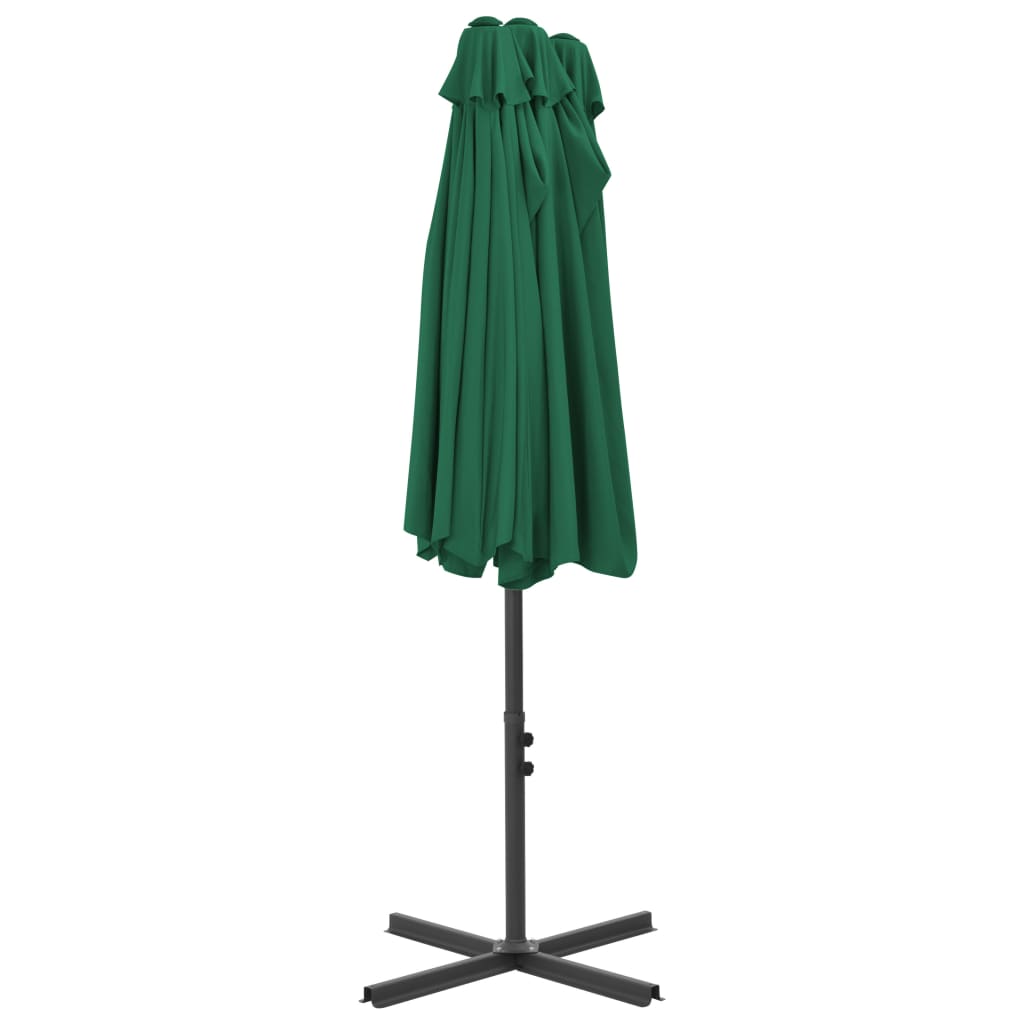 vidaXL Garden Parasol | Green | Polyester fabric, Aluminium pole | Extra large