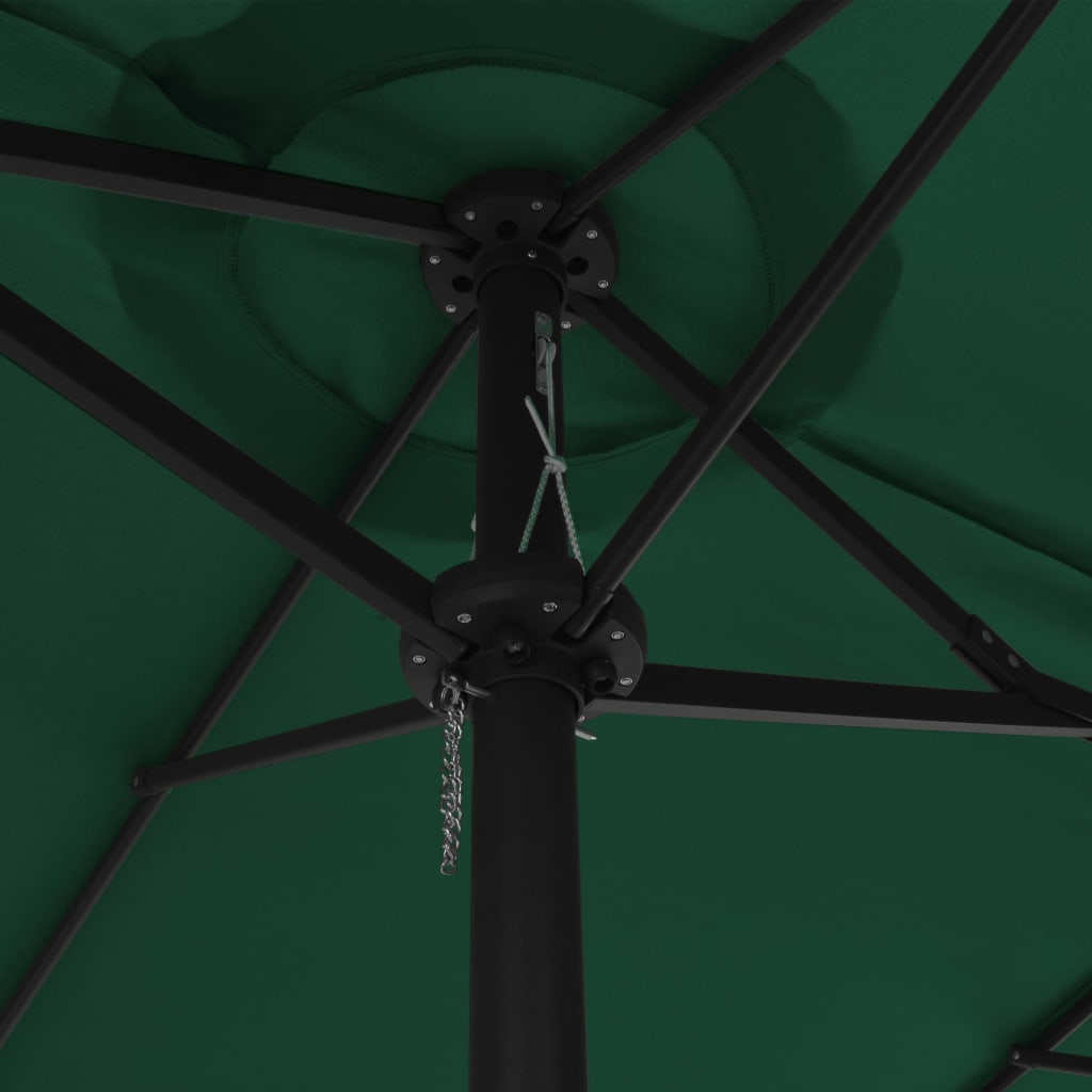 vidaXL Garden Parasol | Green | Polyester fabric, Aluminium pole | Extra large