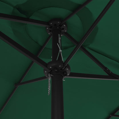 vidaXL Garden Parasol | Green | Polyester fabric, Aluminium pole | Extra large