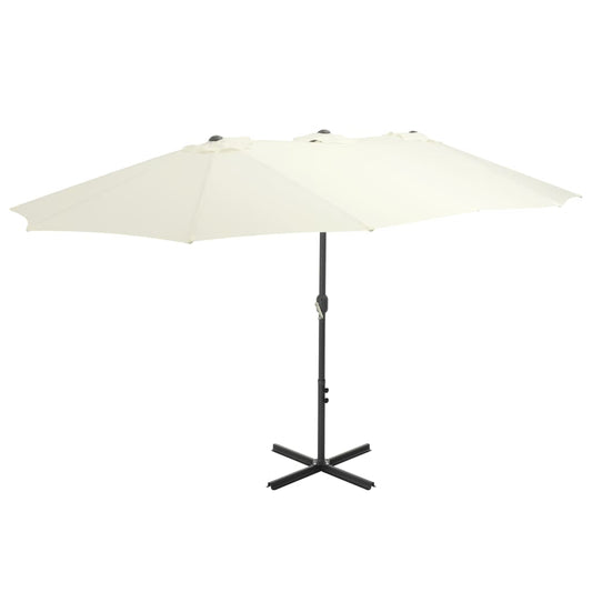 vidaXL Parasol | Sand | Polyester and Aluminium | Extra Large |  Collapsible