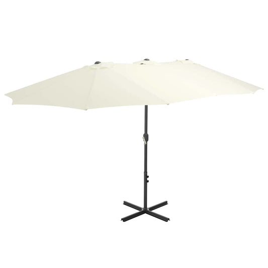 vidaXL Garden Parasol with Aluminium Pole 460x270 cm Sand