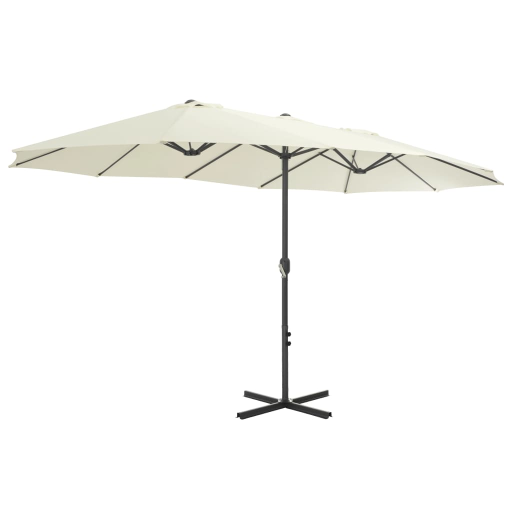 vidaXL Parasol | Sand | Polyester and Aluminium | Extra Large |  Collapsible